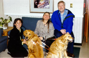 Bob, Debee, Boston, Glade and Kristi (Boston's puppy raiser) at Guide Dogs for the Blind.